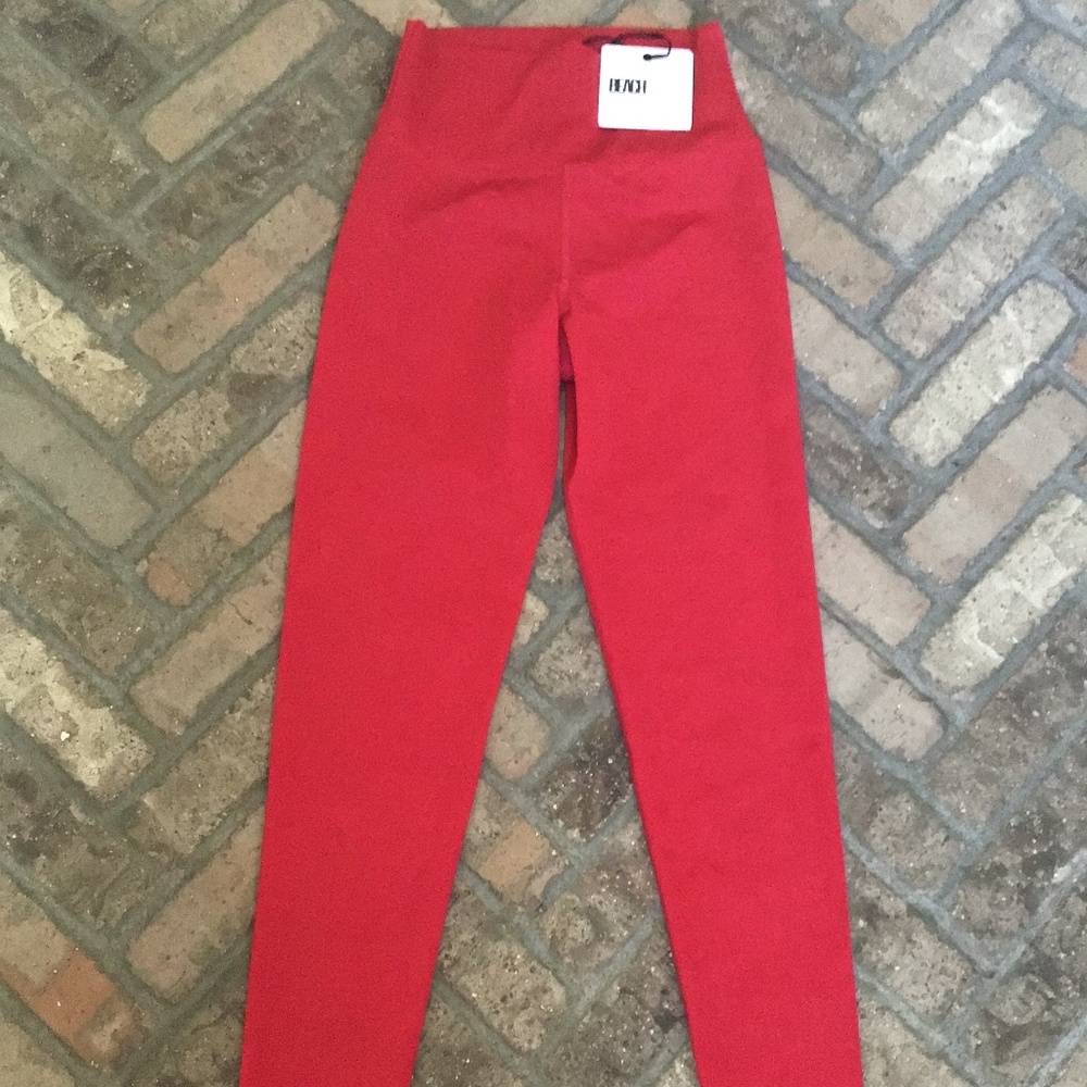 Beach Riot red shimmer leggings, size M